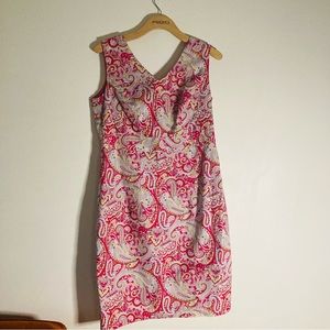 Yaly couture size large pink floral lined dress
